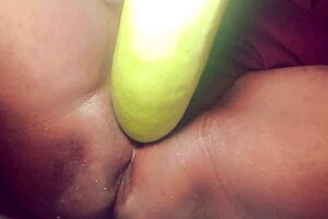 village wife gets her fat pussy fucked by bottle gourd