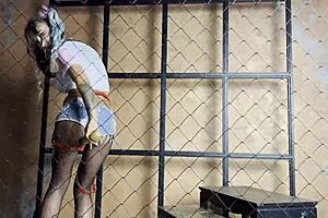 Harley Quinn Monika Fox Stuffs Baseball Bat Deep Anal Pussy Pierced!