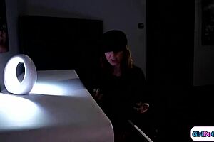 milf bites teen nipples then licks her pussy deep