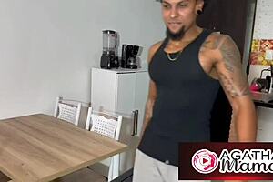 agatha hires bbc gigolo massager to creampie her brazilian milf pussy