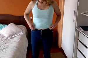 i couldn't hold back and CUMSHOT on beautiful stepmom's huge natural tits she craved fuck