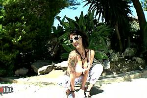 lyna cypher strips hot outdoors like a total slut?