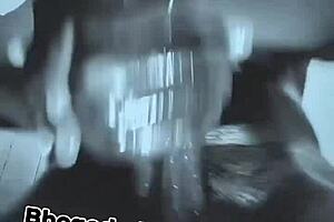 Young black guy strokes his huge bbc for massive cumshot