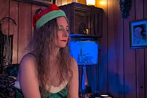 holiday pussy licking massage turns sensual with milf toys and heels