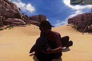 big juicy black milf indra's curvy ass bounces hard on wolf costume cock squirting