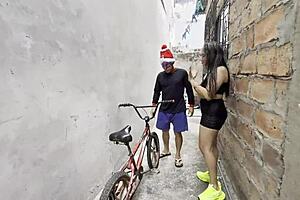 pervy biker fixes my ride for christmas pussy pounding doggystyle creampie