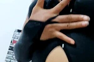 Sexy Superheroine Lingerie Model Flashes for Sugar Daddy Live