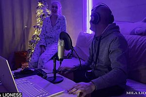 wet stepmom interrupts stepson's game stream for sweet homemade fuck