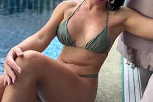 Juicy Milf Teases Pool Stranger Hard Fucks Her Cum-Faced Bitch