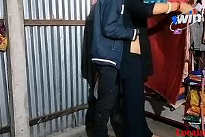 indian girlfriend in black dress gets fucked hard by friend webcam