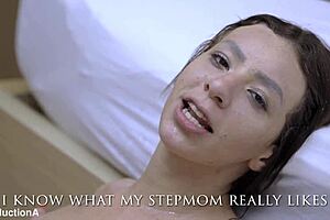 Brazilian stepmom squirts on stepdaughter face sitting foot worship toes