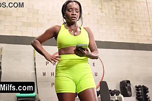 i got the perfect ebony milf during workout she sucked and fucked me hard