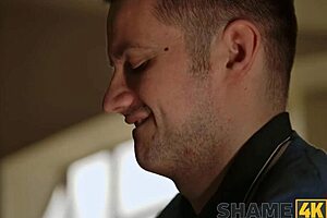 Granny Bent Over Sofa Masturbates in Stockings Before Doggystyle Sex