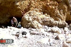 HOT BLONDE MILF'S TWO HOLES STUFFED FULL AT THE BEACH!