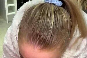 stepmom sneaks in for deepthroat then doggy pounding ends with bathroom tit cum?