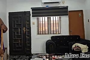 imagine this fat ebony milf maid shaking her naked ass while cleaning