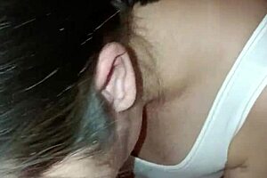 caring korean milf strokes cock close-up till bed cumshot explodes!