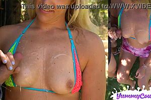 Lilly's hottest cumshots drench her perfect tits