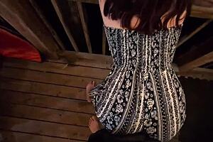 Petite redhead wife grinds horny ass teasing pov outdoors public 😏🍑