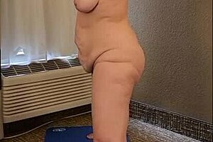 Naked Yoga Reveals Granny Vee's Saggy Big Tits And Ass