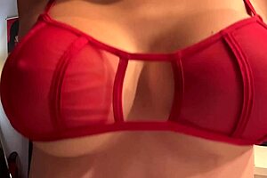 hey artemisia love show off those juicy italian tits in red bra closeup