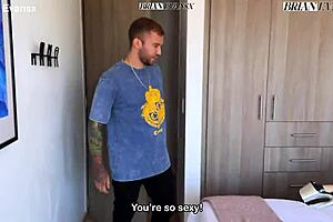 busty mexican milf angela spades rides toy craving brian evans' deep penetration