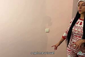 Wanna fuck my hot stepmom on Christmas bed till creampie?