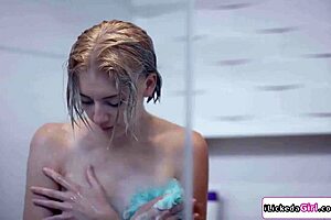 Lesbian Milf Fingers Hairy Stepdaughter's Shaved Pussy Hard