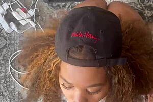 i get so horny sucking this ebony bbc with my bbw girlfriend watching our fat slut play