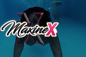 Horny Maxine X Shoves Pantyhose Deep Into Asian Pussy