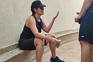 Garage tease turns into ripped clothes creampie pounding