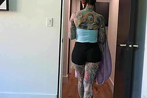 Hot goth housewife tigerlilly cheats with husband's best friend lev!!