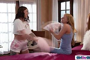 Will my wet pussy cheer up horny stepmom during girl-on-girl?