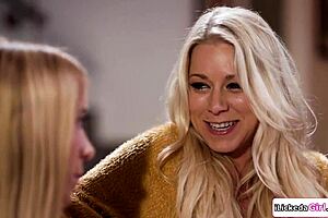 Blonde Milf Stepmom Scissors Pussy Licks Lick Hairy Young Stepdaughter's Beaver Taboo