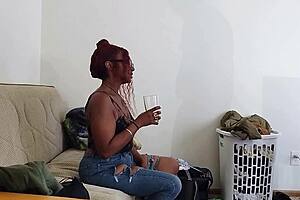 Golden Guzzler Rachelle Newmuis slurps full piss glass through straw like nasty ghetto toilet whore