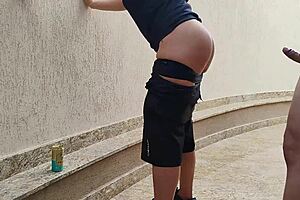 Garage tease turns into ripped clothes creampie pounding