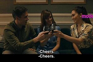 Party threesome turns into wild milf teen anal gangbang pounding