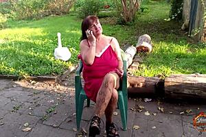 Klaudiaambergirl's stockings tease her outdoor natural tits solo play