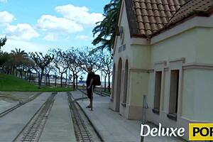 damn this sexy latina teen fucks so wild in forest with stranger...