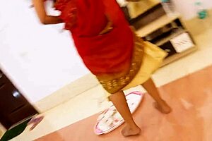 Indian college boy sneaks home alone for tight maid pussy pounding