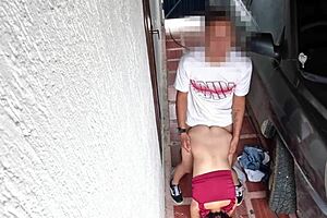 skinny 18yo stands fucking stranger's big cock tight