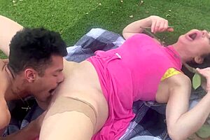 Pervy stepfamily heads out for a taboo public picnic. Mommy's big ass bent over waiting!
