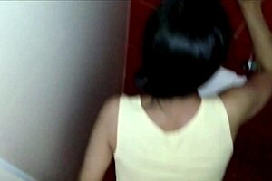 dressed like a woman i surprise fucked her tight ass in bathroom creampie