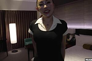 Japanese stepmom cheats with daughter's bf doggystyle missionary! 🍑😈👀