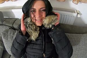 cum all over my black fur downjacket while i give blowjob jacket fetish dirty talk 😘💦🖤