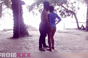 Naked mature slut fucked raw on public beach