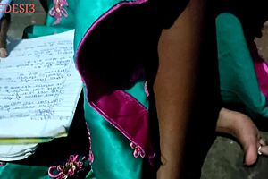 desi bhabhi pretends to read while teacher pounds her wet pussy hard