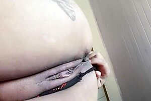 corno watches whore squirt on giant strap-on humiliation