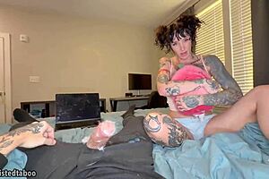 SPYING STEPBRO STUFFS STEPSIS'S FACE WITH CUMSHOT!