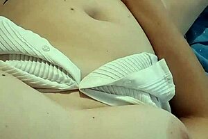 Milf secretary masturbates big naturals outside!!